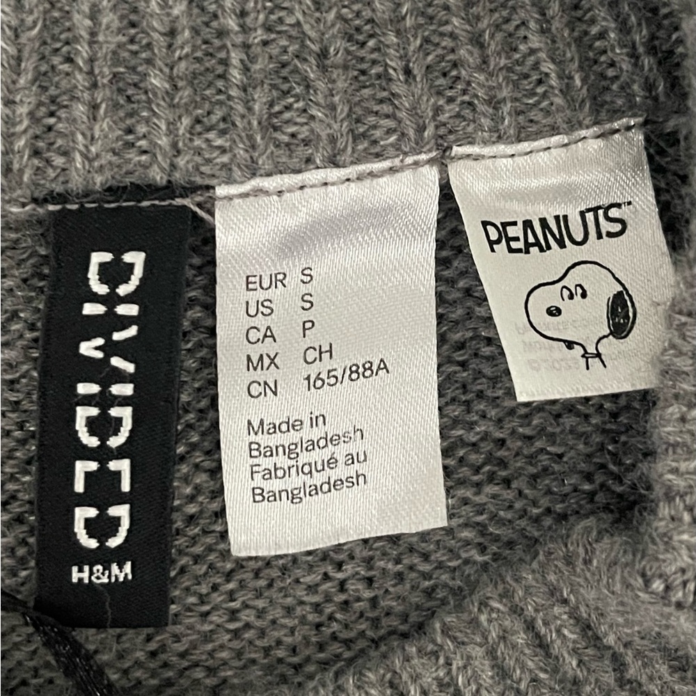H&M Gray Snoopy Peanuts Knit Sweater - Picture 10 of 13